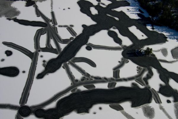 Melting Lake Ice Cracks